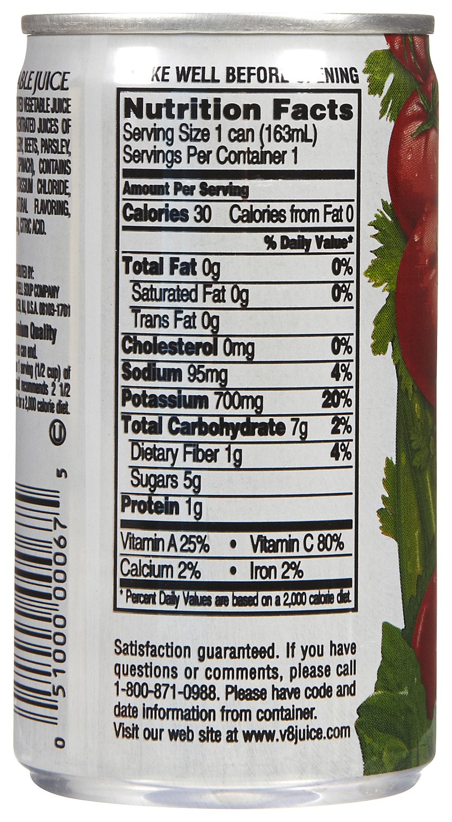 V8 Juice Nutritional Label - Ythoreccio